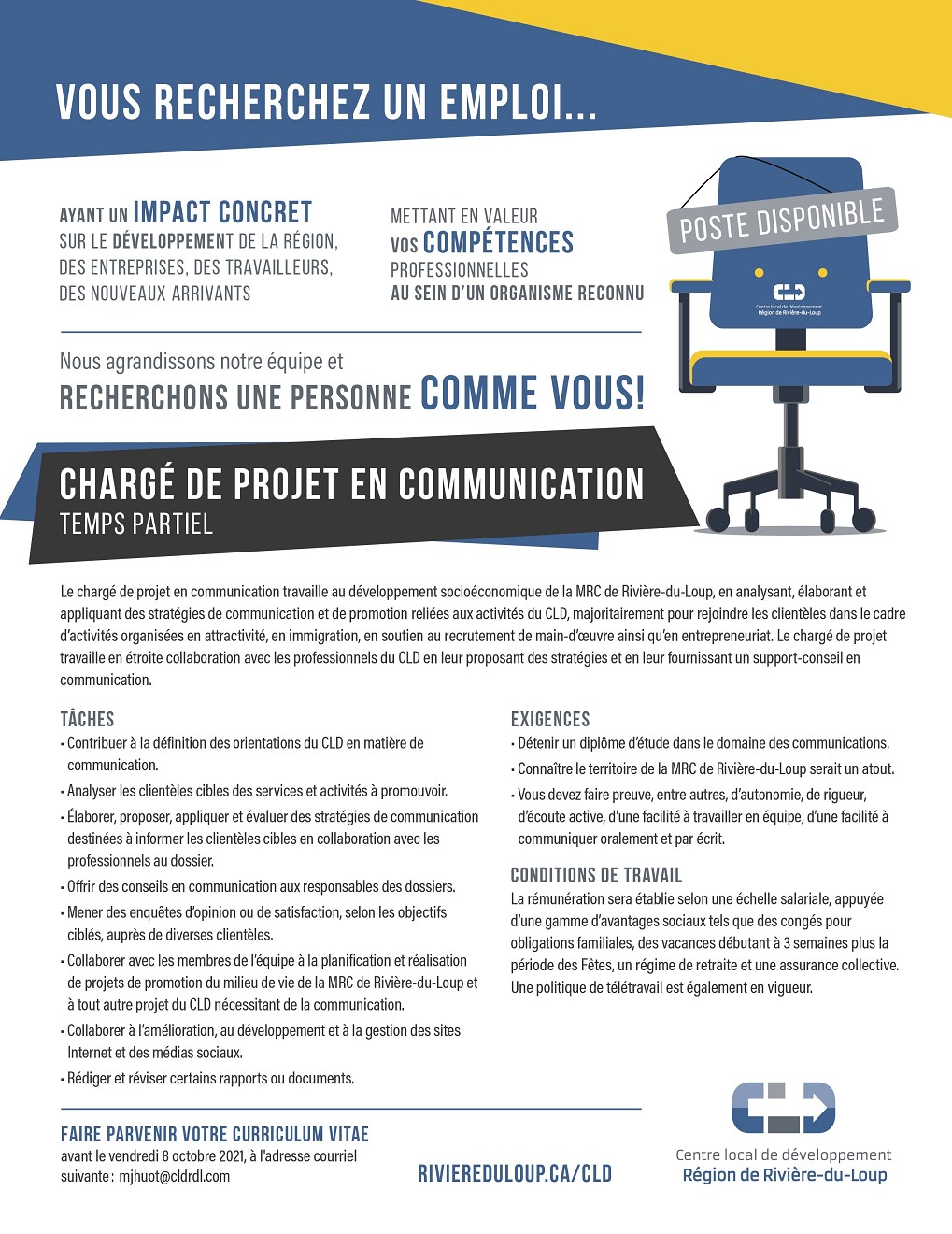 Poste Chargé de projet web